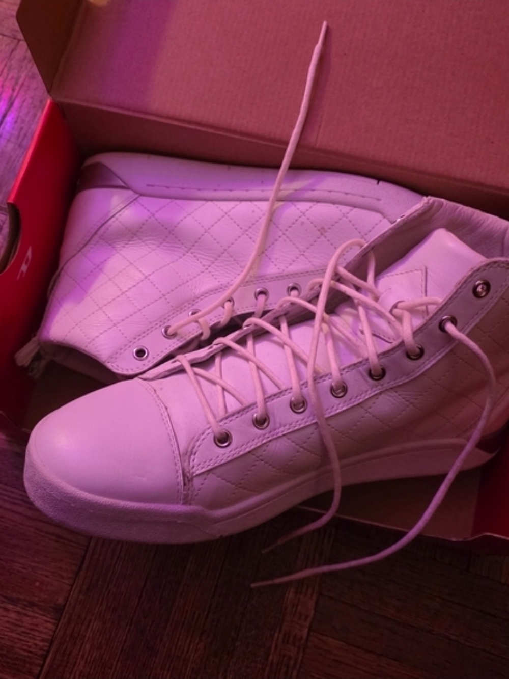 Men's Diesel White Quilted High-Top Sneakers - Picture 5 of 6